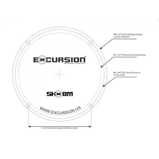 Excursion SHX-8M – samochodowe głośniki średnio-niskotonowe 200 mm (100/300 W, 3 Ohm)